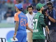 بھارتی کپتان کی ہٹ دھرمی جاری، ٹاس کے بعد پاکستانی کپتان سے پھر ہاتھ نہیں ملایا