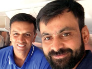 پاکستانی اوپنر محمد حفیظ کی سابق بھارتی کرکٹر راہول ڈریوڈ سے ملاقات