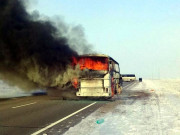 قازقستان میں چلتی بس میں آگ بھڑک اٹھی 52 مزدور زندہ جل گئے