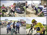 ٹورڈی فرانس کسانوں کا احتجاج پولیس کی آنسوگیس سے رائیڈرز بھی متاثر