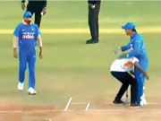 سیکیورٹی کو چکمہ دے کر ایک شائق دھونی کے پاس پہنچ گیا