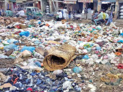 لینڈ فل سائٹ کے راستے خراب شہر سے کچرا اٹھانے کا کام بند
