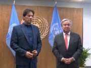 عمران خان اور اقوام متحدہ کے سیکریٹری جنرل کی ملاقات مسئلہ کشمیر پر گفتگو