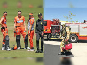 ویمنز بگ بیش میں جلے ہوئے ٹوسٹ نے میچ رکوا دیا