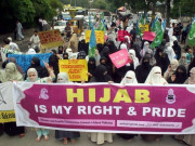 ورلڈ حجاب ڈے پر جماعت اسلامی کی ریلی 