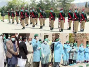 کورونا کے خلاف جنگ پولیس کا ڈاکٹرز کو گارڈ آف آنر کے ذریعے خراج تحسین