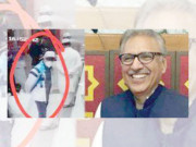 صدر عارف علوی ٹوپی اور ماسک پہن کر رس ملائی لینے پہنچ گئے کوئی نہ پہچان سکا