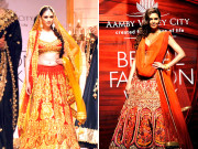 انڈیا برائیڈل فیشن ویک ادیتی راؤ اور ایشا گپتا نے چار چاند لگا دیے