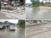 کراچی میں برساتی پانی سے سڑکیں ٹوٹ پھوٹ کا شکار حادثات میں اضافہ