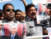 بھارت میں امریکا مخالف مظاہرے فوڈ چین پر حملہ توڑپھوڑ  