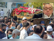 معروف تاجر سراج قاسم تیلی آہوں اورسسکیوں میں سپرد خاک