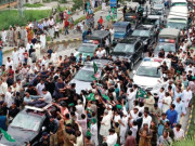لاہور جلسے کے لیے جانے والے ن لیگی قافلے کی گاڑیوں کو حادثہ