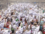 دفاع پاکستان کونسل کا لانگ مارچ لاہور سے شروع ہزاروں افراد کی شرکت نیٹو سپلائی روکنے تک چین سے نہیں بیٹ