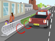گاڑیوں کے دھوئیں کی آلودگی سے راہگیروں کو بچانے والی خمیدہ دیواریں
