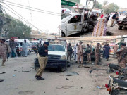 کراچی  میں رینجرز کی گاڑی کے قریب دھماکا  ایک اہلکار شہید