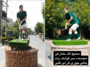 چور اولمپئن سمیع اللہ کے مجسمے کی ہاکی اور گیند لے اڑے