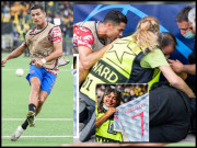 رونالڈو کی شوٹ سے خاتون گرگئیں خیریت دریافت کرکے شرٹ کا تحفہ