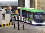 قونصل جنرل جاپان کا کراچی میں گرین لائن بس پر سفر