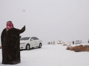 سعودی عرب میں برفباری پہاڑوں نے سفید چادر اوڑھ لی