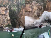 برازیل میں پہاڑ کا ایک حصہ سیاحوں کی کشتی پر گر گیا 7 ہلاک اور 32 زخمی