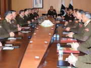 کور کمانڈرز کانفرنس  شرکا کو آپریشن ردالفساد کی تازہ کامیابیوں پر بریفنگ