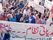 سندھ کے بلدیاتی قانون کے خلاف اپوزیشن جماعتوں کا دھرنا