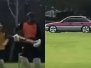 تیزرفتار کار کرکٹ میچ میں جاگھسی