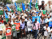 بھارت میں نبی کریم ؐ کی شان میں گستاخی کے خلاف کراچی بھر میں مظاہرے