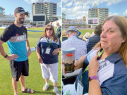 چھکے پر گیند تماشائی کی بیئر میں جاگری مچل کی شائق سے ملاقات