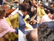 سندھ بجٹ اجلاس پی ٹی آئی رکن دعا بھٹو اور پی پی رکن کلثوم چانڈیو کے درمیان ہاتھا پائی