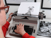 ٹائپ رائٹر سے مصوری کرنے والا برطانوی فنکار