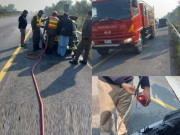 موٹروے پر حادثے کا شکار گاڑی سے جدید ساخت کا اسلحہ برآمد