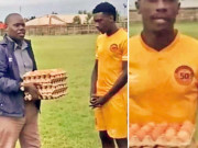 فٹبال لیگ مین آف دی میچ کو انڈوں کے 5 کریٹ کا انعام