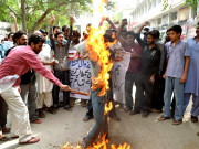 اسلام مخالف فلم کیخلاف حیدرآباد میں دوسرے روز بھی مظاہرے 