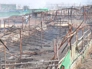 کورنگی میں آتشزدگی سے درجنوں بھینسوں کے باڑے جل گئے