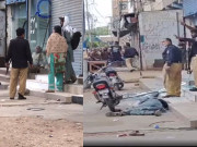 کورنگی میں پولیس اور ڈاکوئوں کے درمیان فلمی انداز میں مقابلہ