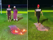 ذہنی مضبوطی کیلیے بنگلہ دیشی کرکٹرآگ پر بے خوفی سے چلنے لگے