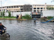 بارش کے سبب نیشنل اسٹیڈیم بھی جل تھل ہوگیا