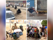 بلوچ کالونی حادثہ لوگوں کی بڑی تعداد ٹینکر سے بہنے والا تیل جمع کرتی رہی