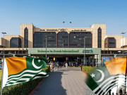 کراچی ائیرپورٹ سمیت ملکی ہوائی اڈوں پر یوم استحصال کشمیرکی مناسبت سے بینرزآویزاں