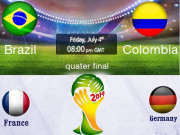 فیفا ورلڈ کپکوارٹرفائنل مرحلے میں آج برازیل کولمبیا اور فرانس و جرمنی کی ٹیمیں مدمقابل ہونگی