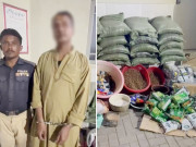 نیوکراچی گٹکے کے کارخانے پر چھاپہ ایک ملزم گرفتار چھالیے کی بھاری مقدار برآمد