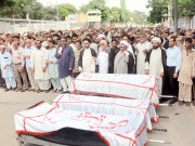 گارڈن میں ہلاک ہونیوالے باپ اور 2 بیٹے سپردخاک 