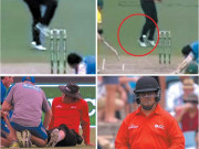 امپائر رچرڈ کیٹل برو ’’ریٹائرڈ ہرٹ‘‘ ساتھی کی ہیلمٹ پہن کر امپائرنگ