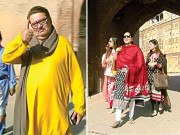 بھارتی اداکار رضا مراد فیملی کو لیکر شاہی قلعہ پہنچ گئے