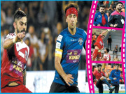 نمائشی فٹبال میچ میں دھونی کوہلی اور یوراج بھارتی فلمی ستاروں کے مقابل آگئے