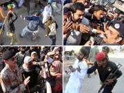کراچی میں مکا چوک پر متحدہ لندن کے کارکنان کی پولیس اور رینجرز سے مڈ بھیڑ