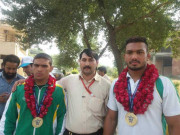 ورلڈ بیچ ریسلنگ کے گولڈ میڈلسٹ ریسلرزکا وطن واپسی پر شانداراستقبال