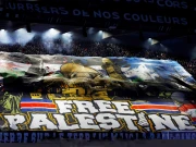 چیمپئینز لیگ؛ میچ کے دوران فلسطین کی آزادی بیرز آویزاں! تصاویر وائرل