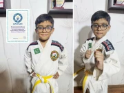 6 سالہ محمد ابراہیم گنیز ورلڈ ریکارڈ بنانیوالے کم عمر مارشل آرٹس کھلاڑی بن گئے